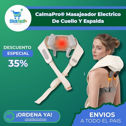CalmaPro® Masajeador Electrico De Cuello Y Espalda