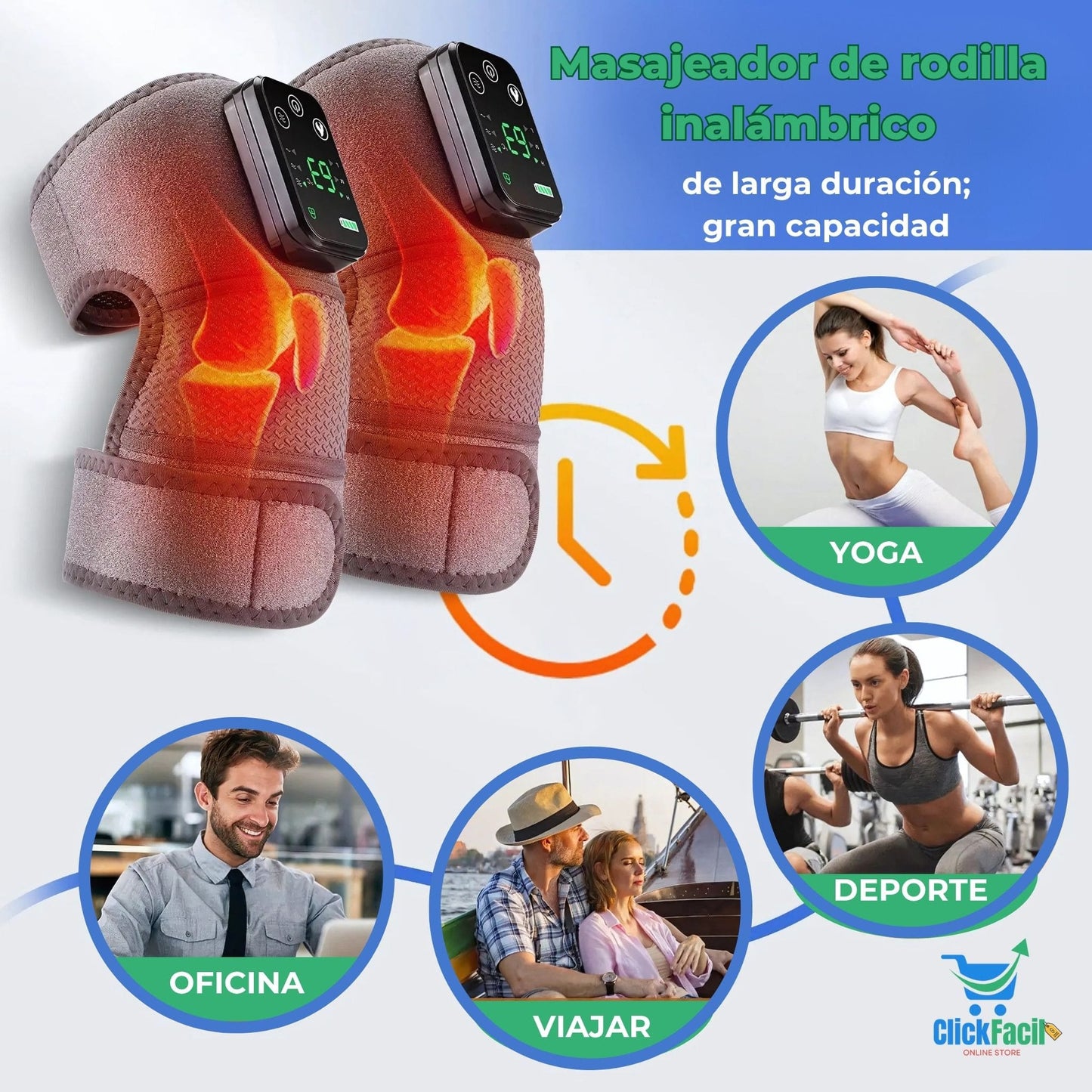 CalmFlex®-Rodillera Eléctrica Térmica Y Masajeador