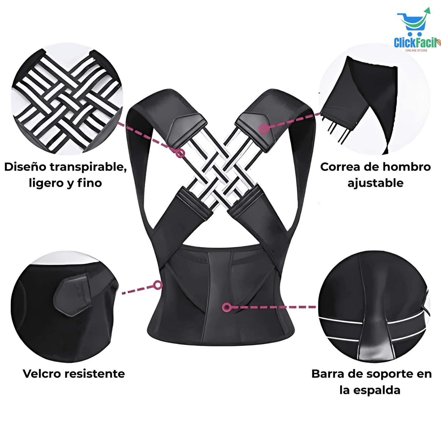 Corrector de postura ajustable