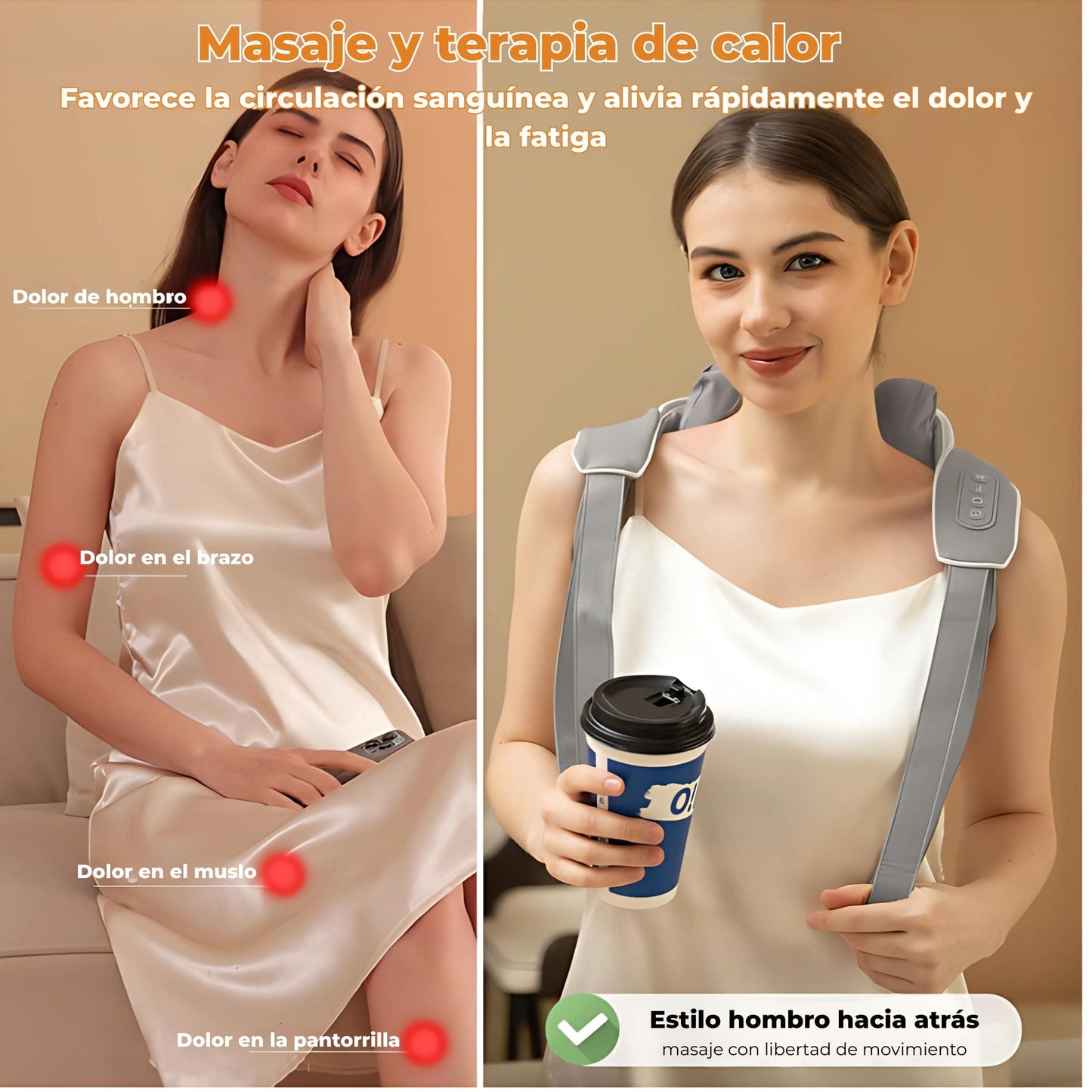 CalmaPro® Masajeador Electrico De Cuello Y Espalda